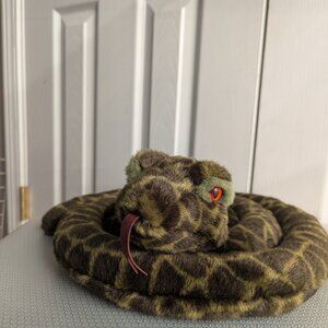 Vintage Jerry Elsner Rattlesnake Rattler Plush 48" Coiled Snake